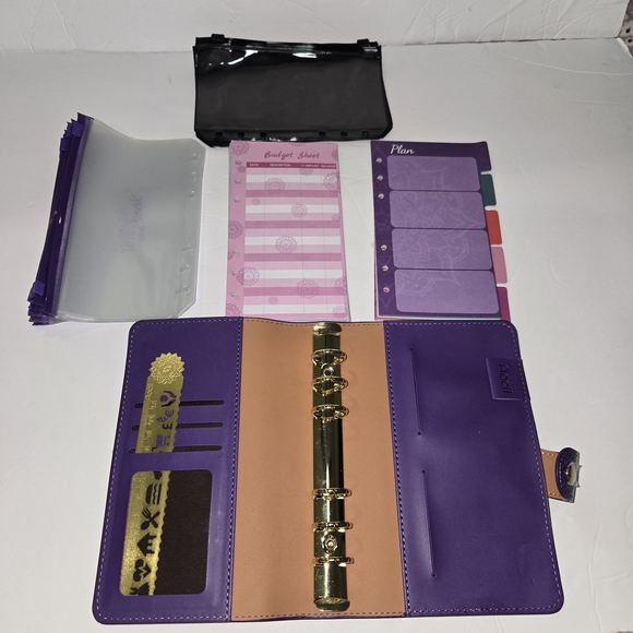 Other - Purple Budget Binder Saving Envelopes  Tracking Sheets with Envelopes. See Desc